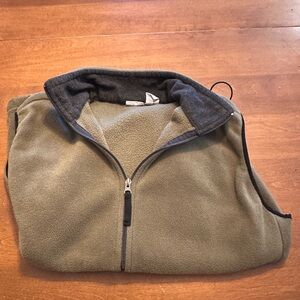 White Sierra Womens Large Olive Green Vest Zip up Fleece